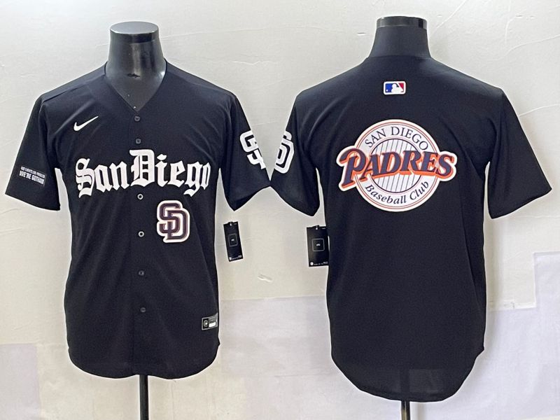 Men 2025 San Diego Padres Blank Black Five generations Joint Name Nike MLB Jersey style 31->san diego padres->MLB Jersey
